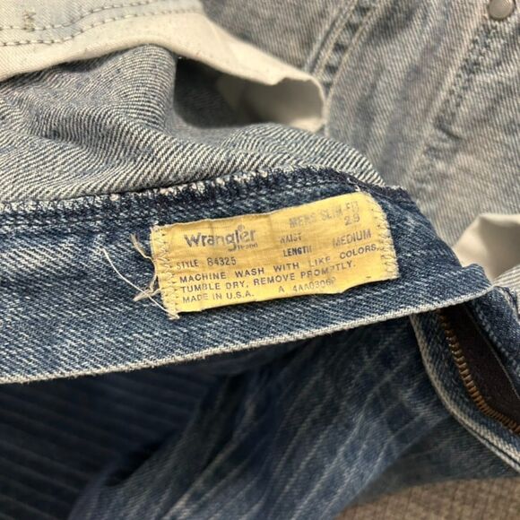 RARE Vintage Wrangler USA Jeans 29x30 Talon Zip | Slim Fit Stripe Grunge Denim W - Picture 5 of 15